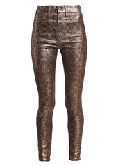 7 For All Mankind High-Rise Python Print Ankle Skinny Jeans