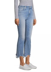 7 For All Mankind High Rise Slim Kick Flare Cropped Jeans