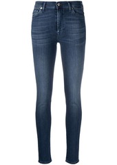 7 For All Mankind high-rise whiskered skinny jeans