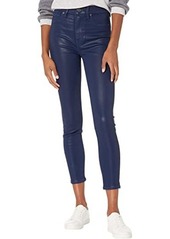 7 For All Mankind High-Waist Ankle Skinny Coated in Ink Coated
