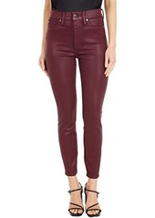7 For All Mankind High-Waist Ankle Skinny in Merlot Coated