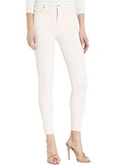 7 For All Mankind High-Waist Ankle Skinny in Solid Pink