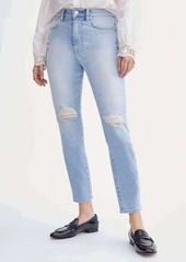 7 For All Mankind High Waist Ankle Skinny with Knee Slits in Beverly Boulevard
