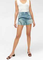 7 For All Mankind High Waist Short with Embroidery in Topanga