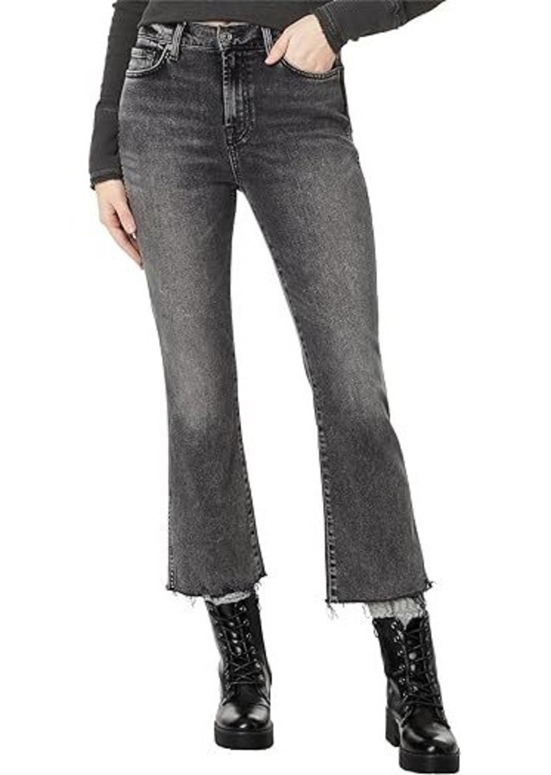 7 For All Mankind High-Waist Slim Kick with Distress Hem in Silent Night