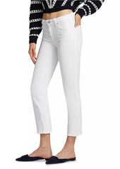 7 For All Mankind Kimmie Mid-Rise Stretch Straight-Leg Crop Jeans