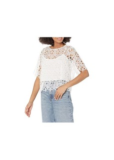7 For All Mankind Lace Boxy Short Sleeve Top