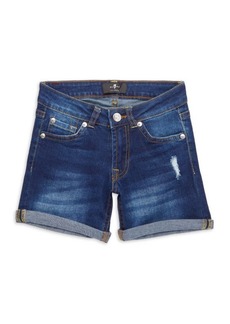 7 For All Mankind Little Girl's Stretch Denim Shorts