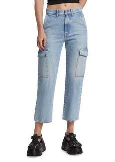 7 For All Mankind Logan High Rise Cropped Straight Jeans