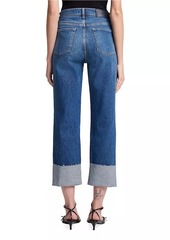 7 For All Mankind Logan Stovepipe High-Rise Cuffed Straight-Leg Jeans