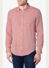 7 For All Mankind Long Sleeve Lightweight Oxford Shirt in Nova Red