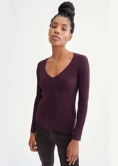 7 For All Mankind Long Sleeve Scoop Neck Pullover in Wine