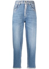 7 For All Mankind Malia metallized cropped jeans