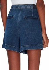 7 For All Mankind Marina High-Rise Buttoned Denim Shorts