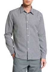 7 For All Mankind Men's Calico Striped Sport Shirt