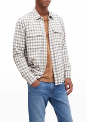 7 For All Mankind Men's Double Pocket Flannel Shirt