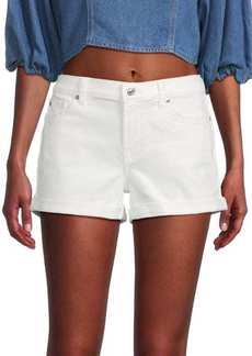 7 For All Mankind Mid Rise Rolled Cuffs Denim Shorts