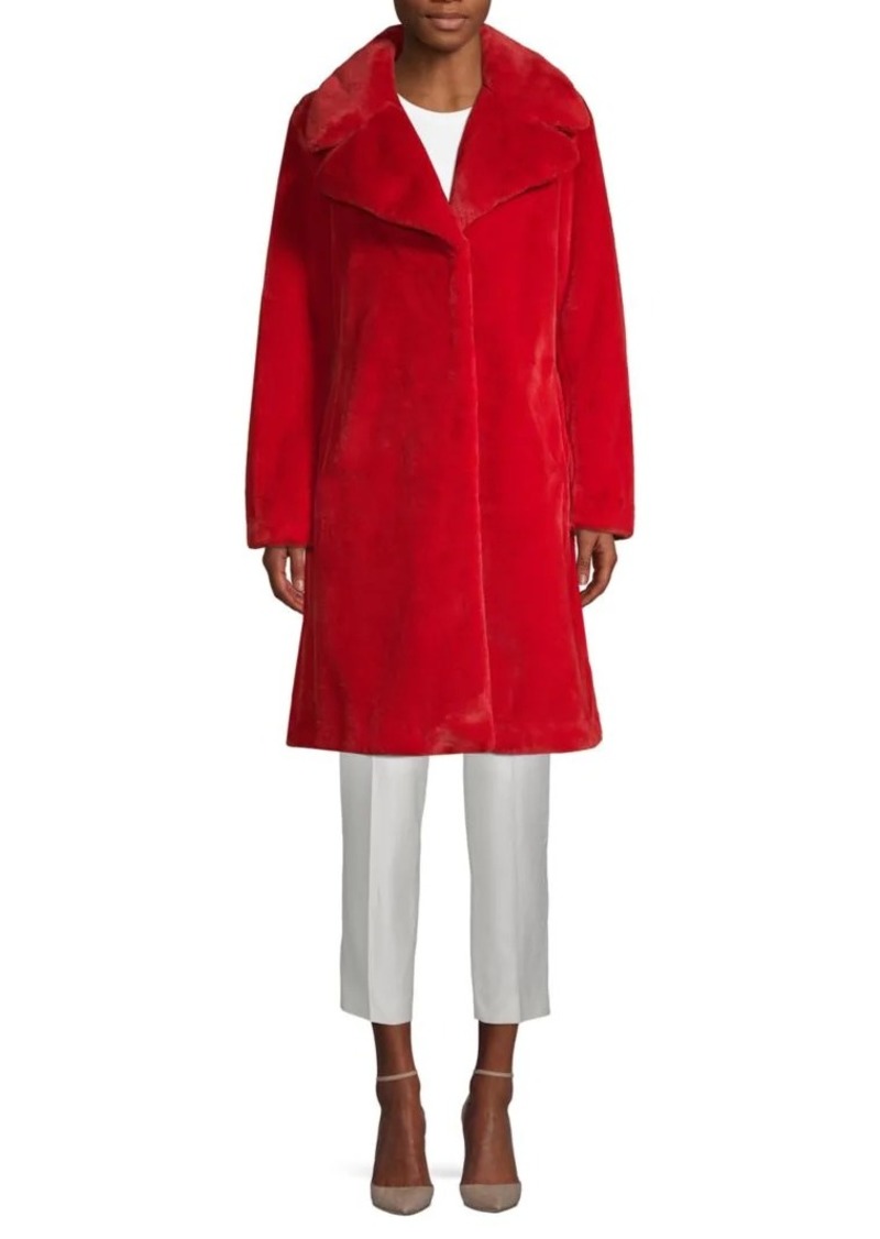 7 for all mankind red faux fur coat