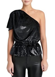 7 For All Mankind One Shoulder Ruffle Top