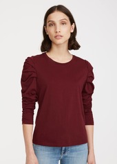 7 For All Mankind Puff Shoulder Tee In Port