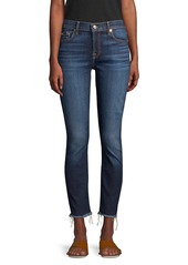 7 For All Mankind Roxanne Mid-Rise Frayed Hem Ankle Jeans