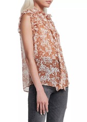 7 For All Mankind Ruffled Cotton Sleeveless Blouse