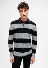 7 For All Mankind Rugby Sweater in Grey/Black Stripe