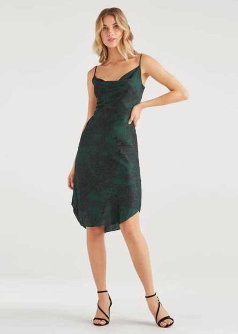 dark green cowl neck dress