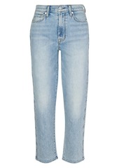 7 For All Mankind Scallop-Trim High-Rise Crop Straight Jeans