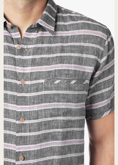 7 For All Mankind Short Sleeve Horizontal Stripe Shirt in Natural Stripe