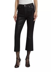 7 For All Mankind Slim Kick High-Waisted Coated Jeans