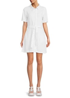 7 For All Mankind Solid Belted Mini Shirtdress