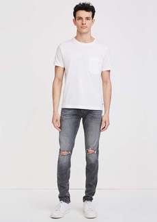 7 For All Mankind Stacked Skinny With Destroy In Washed Black