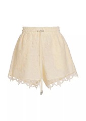 7 For All Mankind Star Lace Drawstring Shorts