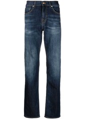 7 For All Mankind stonewashed straight-leg jeans