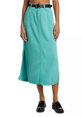 7 For All Mankind Stretch Denim Midi-Skirt