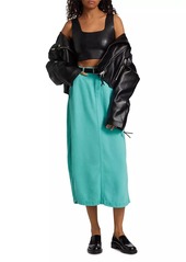 7 For All Mankind Stretch Denim Midi-Skirt