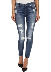 7 For All Mankind The Ankle Skinny w/ Destroy in Distressed Authentic Light 2