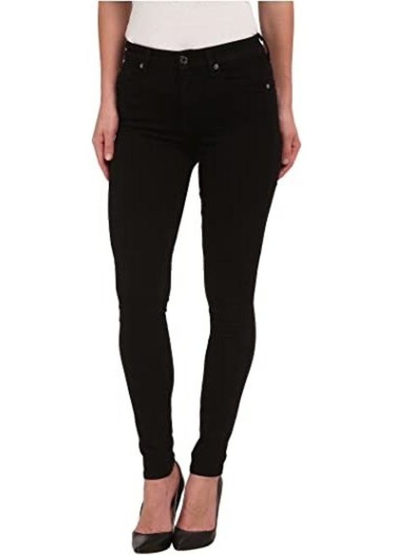 7 For All Mankind The Highwaist Skinny w/ Contour Waistband in Slim Illusion Luxe Black