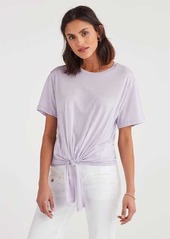 7 For All Mankind Tunnel Front Tee in Lilac Mist