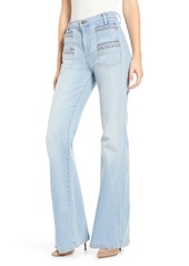 7 For All Mankind Georgia Braided Welt High Waist Flare Jeans in Roxy Light at Nordstrom