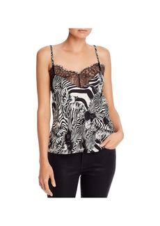 7 For All Mankind Womens Animal Print Lace Trim Camisole Top
