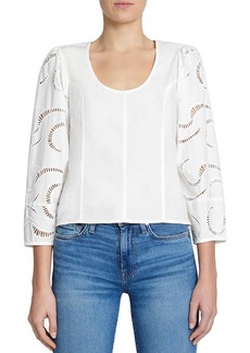 7 For All Mankind Womens Cotton Balloon Sleeves Blouse