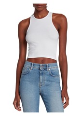 7 For All Mankind Womens Crop Ribbed Knit Tank Top