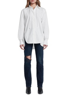 7 For All Mankind Womens Organic Cotton Classic Button-Down Top
