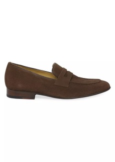 A. Testoni Pompei Suede Penny Loafers