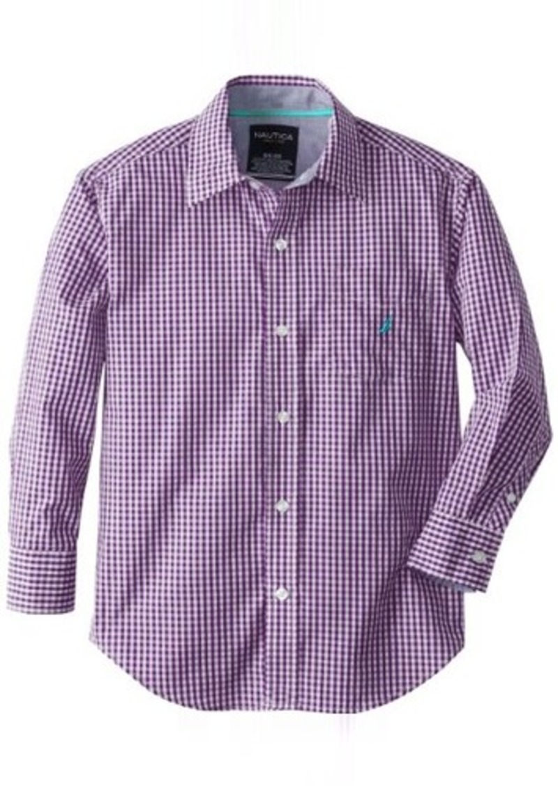  Nautica  Nautica  Boys 8 20 Long  Sleeve  Gingham Woven Shirt  