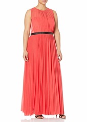 ABS A.B.S. by Allen Schwartz Plus Women's Plus-Size Sheer Gown with Pleated Skirt  16W
