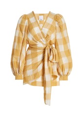 Acler - Women's Sutherland Gingham-Check Mini Wrap Dress - Plaid - Moda Operandi