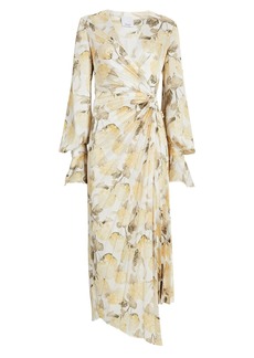 Acler Cresta Floral Ruched Midi Dress